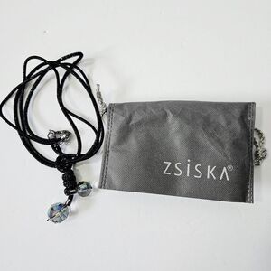 Zsiska Faceted Crystal Resin Adjustable Necklace Iridescent Rope Jewelry EUC